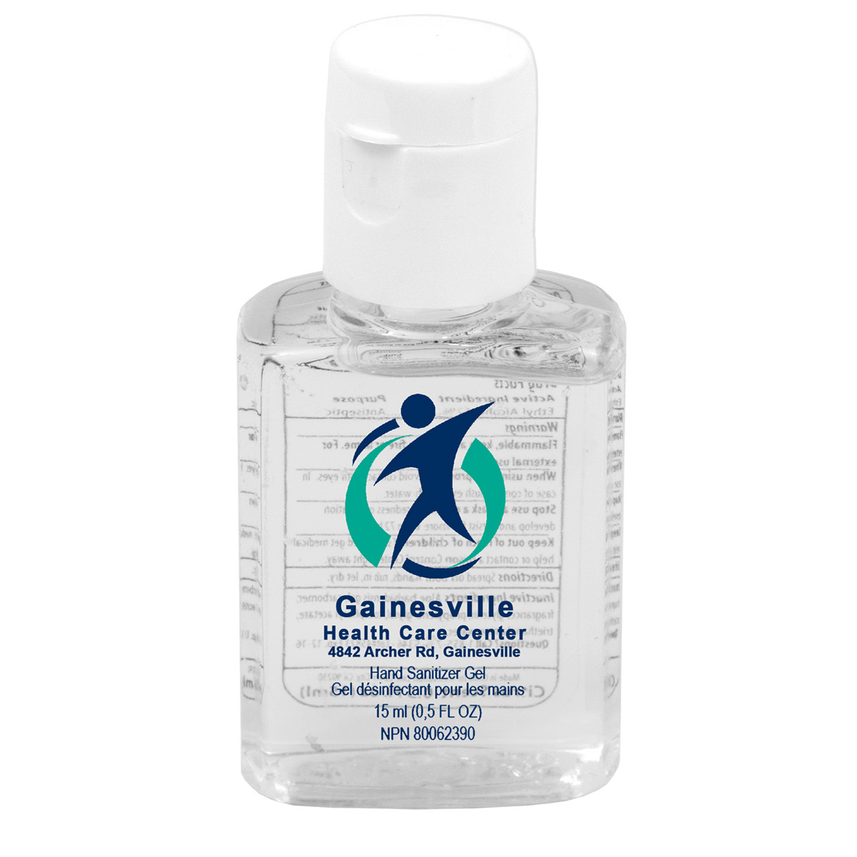 "SANPAL MINI SC" .5 oz Compact Hand Sanitizer Antibacterial Gel in Flip-Top Squeeze Bottle (Spot Color Print) 